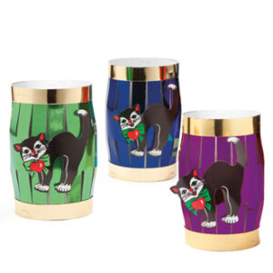 Paper barrel w. cat, 8,5cm - 15CM, 3 ASS.