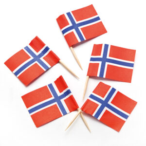 Norwegian flag on stick - 4CM, 50/BAG