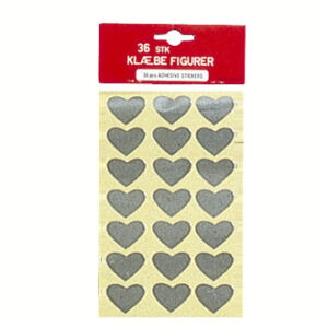 2,7cm stickers, silver hearts - 16CM, 36/BAG