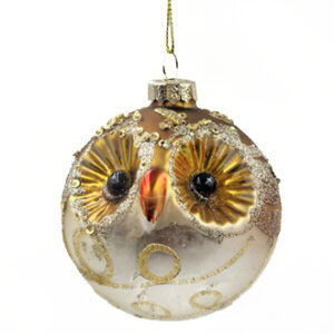 Owl, glass, to hang - 8CM