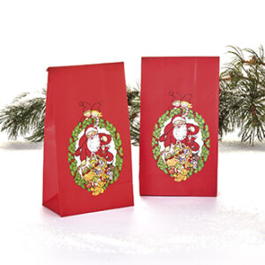 Paper gift bag w. Pobra santa - 28X15CM