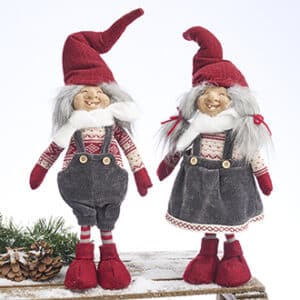 Santa, girl/boy, fabric - 51CM, 2 ASS.