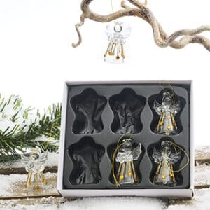 Angels, glass, to hang - 4CM, 6/BOX