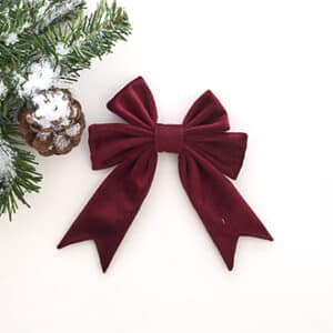 Fabric bow w. wire, 5cmx12 pcs/8cmx6pcs - 13X16CM