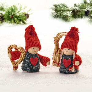 Pixy w. straw goat/heart - 8CM, 2 ASS., 2/BOX