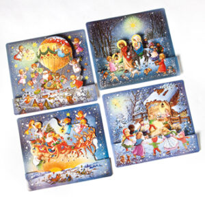 Christmas stars, glitter, images, 3d, 30X30CM, 4 ASS., 1/BAG