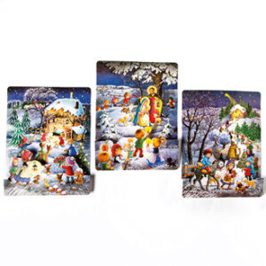 Glitter calendar, images, nativity scene, 40X28CM, 3 ASS., 1/BAG
