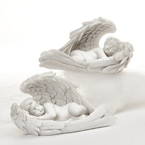 Sleeping angel, poly. 10X17CM, 2 ASS.