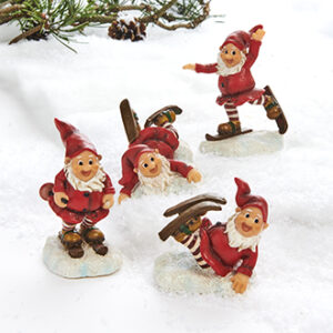 Red poly forester, skiing, 10CM, 4 ASS.