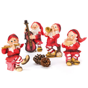Red poly forester musician, 8CM, 4 ASS.
