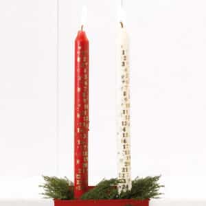 22mm calendar candle, red/creme