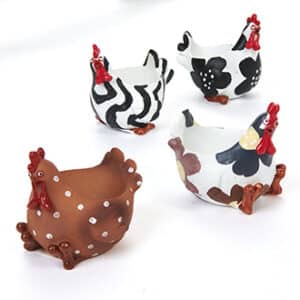 'Poly giddy-mom, egg & candle holder, 7CM, 4 ASS.