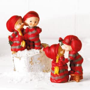 'Poly Pobra baby pixies w. mistletoe, 6CM, 2 ASS.