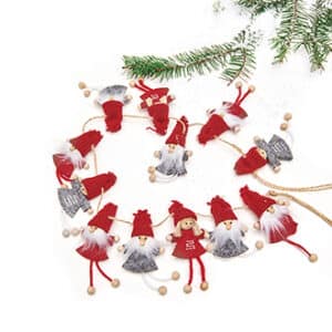 'Garland, pixyx12, red/grey, 120cm, '8CM