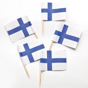 'Finnish flag on stick - '4CM, 50/BAG