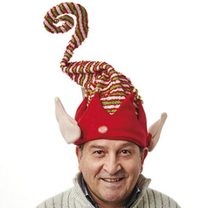 'Santa hat, animated, w. music (battery)- 53CM