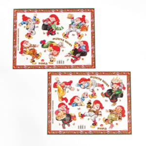 'Pobra jolly santas, cut-out pixies, '30X40CM, 2 ASS., 2/BAG