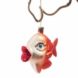 Glass hanging, gold fish, 9CM