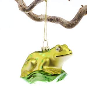 Glass hanging, Golden frog, 5CM