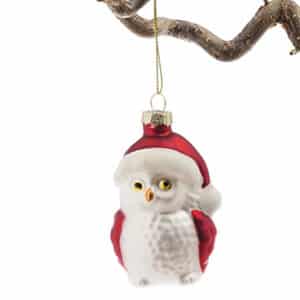 Glass hanging, Christmas owl, 8CM