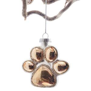 Glass Ornament, dog paw,  8 CM