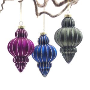 Glass hanging, glitter drops, 12X7CM, 3 ASS.
