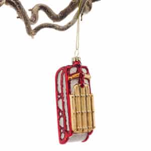 Glass hanging, Sled, 11X4CM