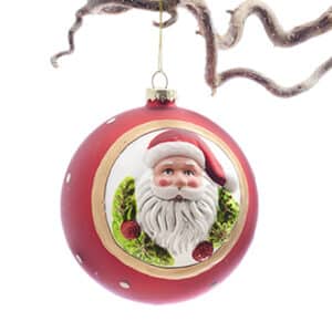 Glass hanging, w/Santa Claus head, 12CM