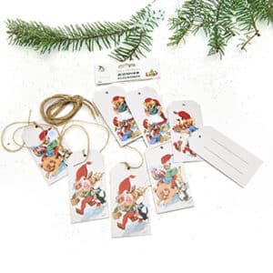 Single gift tags, 6X8CM, 4 ASS., 8/BAG