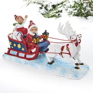 'Santa in sleigh, poly, Vilhelm Hansen, 10X19CM, 1/BOX