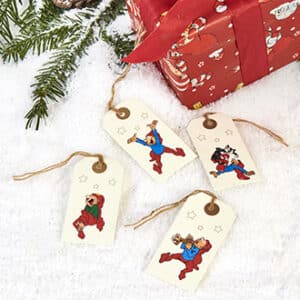 Bramming pixies, manilla gift tags, 4X8CM, 5 ASS., 8/BAG