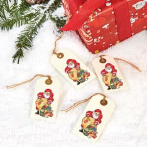Gift tags, Pobra santa, 7CM, 8/BAG