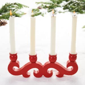 Advent candle holder, red, 11X32CM