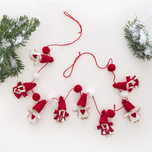 Garland, pixyx8, gray/red felt, 120cm
