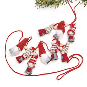 Garland, pixy x9, red/grey, 140cm