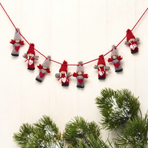 Garland, pixy x8, red/grey, 120cm