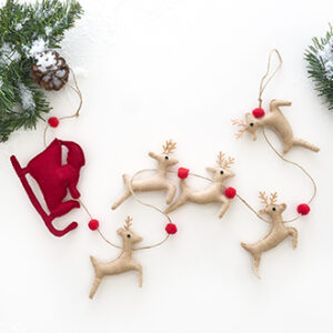 Garland, reindeer/santa, 120 cm