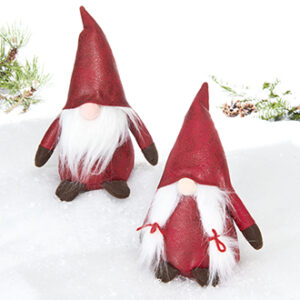 Santa & wife, imitation leather, 20CM, 2 ASS.