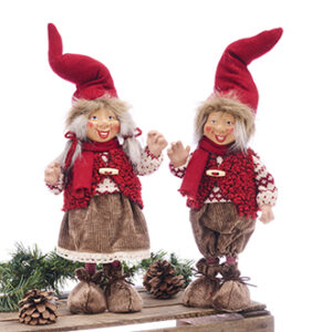 Santa, girl/boy, fabric, 48X18CM, 2 ASS.