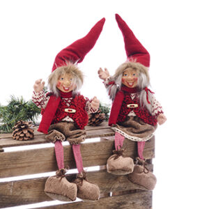 Santa, girl/boy, fabric, 50X18CM, 2 ASS.