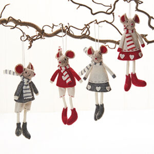 Mouse, fabric, to hang, 15CM, 4 ASS.