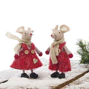 Christmas mouse, standing, textile, 11CM, 4 ASS.