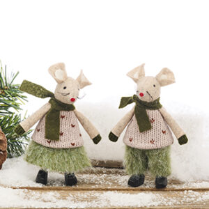 Christmas mouse, standing, textile, 11CM, 2 ASS.