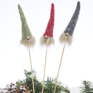 Santa gnome on stick, 14-34cm, felt, 3 ASS.