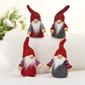 'Pixy, gnome, fabric, red/grey, 10CM, 2 ASS., 2/BOX