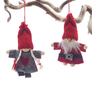 'Pixy girl and boy, hangings, textile, 9CM, 2 ASS., 4/BOX