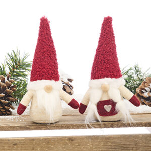 Santa and wife, standing, textile, 16CM, 2 ASS.