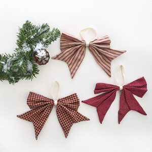 Decoration bows, dots, stripes, tartan, textile, 23X18CM