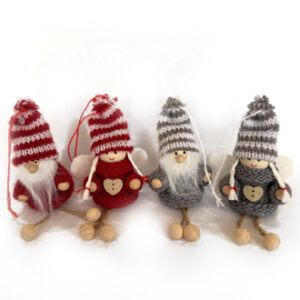 Santa, fabric, w. hanging legs, to hang, 10CM, 2 ASS., 2/BOX