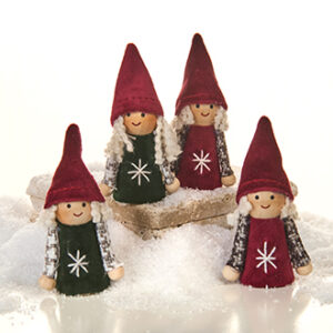 Girl/boy, velour, red/green, 7CM, 2 ASS., 2/BOX